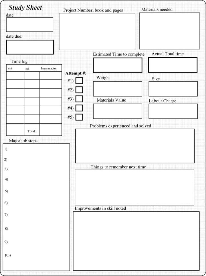 Jewelry Making Study Sheet