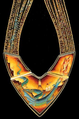 Gold Cloisonne Wire on Fine Silver