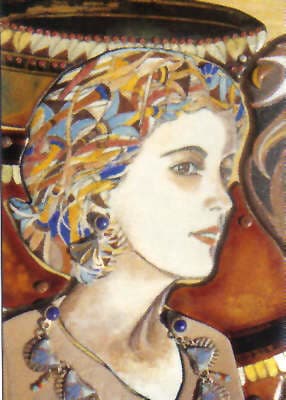 Portrait with Enamel Watercolors